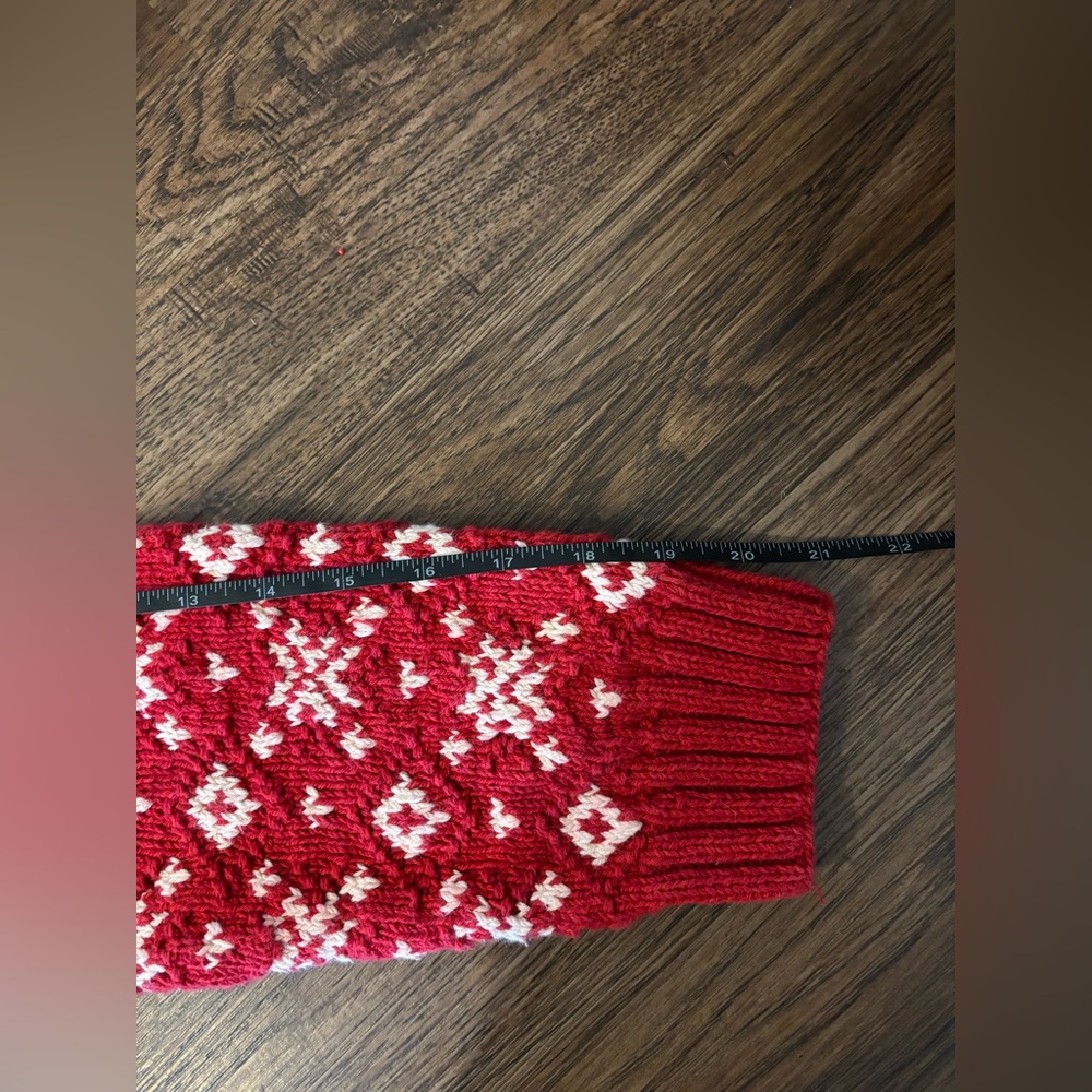 Vintage Ralph Lauren Hand-Knit Red and White Snowflake Sweater Cotton XL - Picture 9 of 9